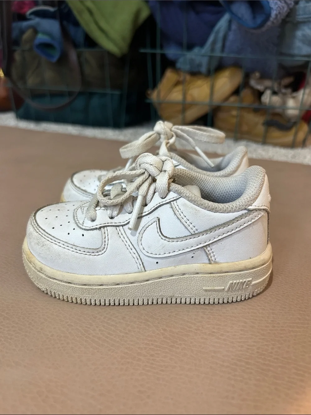 Nike Kids White Low-Top Sneakers with Ivory Sole